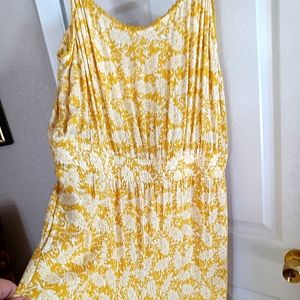 Loft beach yellow floral jumpsuit xl